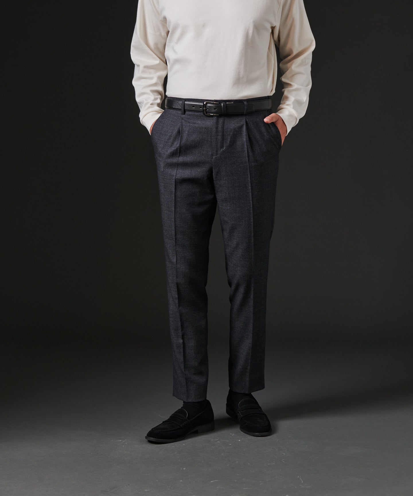 HIROKO KOSHINO TWバーズアイサイドシャーリングパンツ